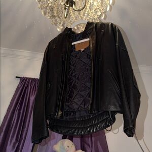 Elegant Black Leather Jacket for Women